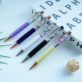 Sikyby Butterfly Floating Funny Pens Cute Floater Liquid Writing Journaling Office Pen Unique Gift For Women Men Set of 5 Pens