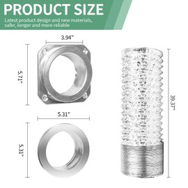 DVC-180 Magnetic Dryer Vent Coupling Connector Kit Easy to Clean Quick Connector Including a 3.3ft 4" Duct and two Clamps