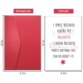 YIWANSIN Funny Birthday Card for Daughter, Happy Birthday Card Daughter, Humorous Daughter Birthday Card from Mom Dad