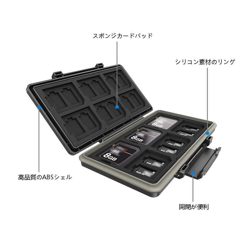 JJC 36 Slots Large Capacity Memory Card Case 12 SD