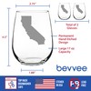 California State Outline - Stemless Wine Glasses - Set of