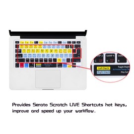 HRH Serato Scratch Live Functional Shortcuts Hotkey Silicone Keyboard Cover Skin for MacBook Air 13,for MacBook Pro13/15/17 (with or w/Out Retina Display,2015 or Older Version),for iMac Older