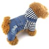 DOGGYZSTYLE Pet Dog Cat Hoodies Clothes Black Striped Denim Outfits