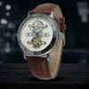 FORSINING Men Automatic Mechanical Waterproof Watch Wristwatch (White Dial Brown