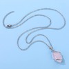 Jovivi Rose Quartz Crystal Necklace Women, Wire Wrapped Natural Pink