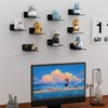 Sezanrpt 15 cm Small Black Wall Shelves Set of 2,