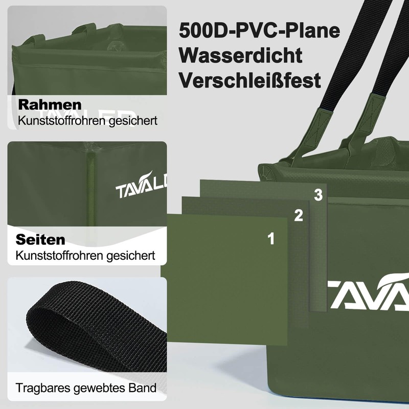 Tavaler Folding Bowl Camping 15 L, Foldable Washing Bowl Camping,