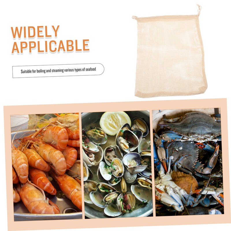 COLLBATH 4pcs Reusable Seafood Cooking Bags Thread Steam Bags for