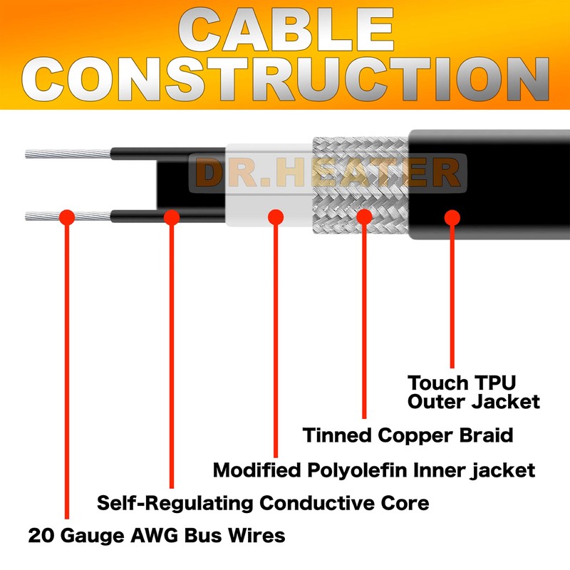 Dr Infrared Heater DR-9RC1006 Self-regulating Heating Cables for Pipes and