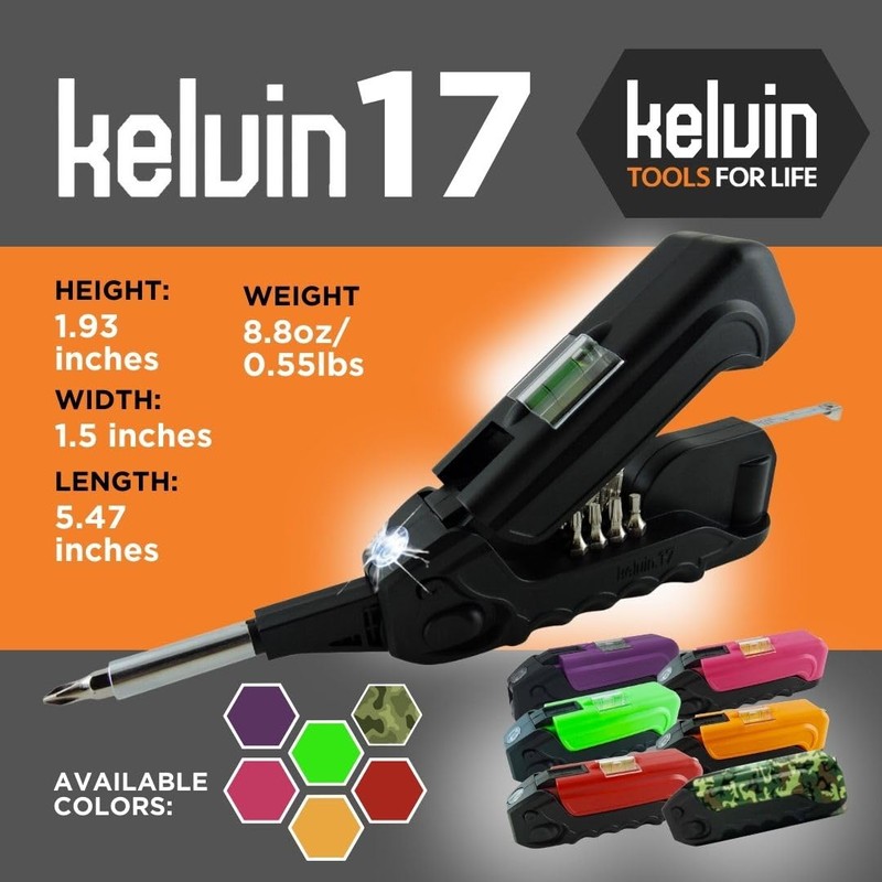 Kelvin Tools Kelvin 17 | The Palm-Sized Everyday Multi-Tool Set