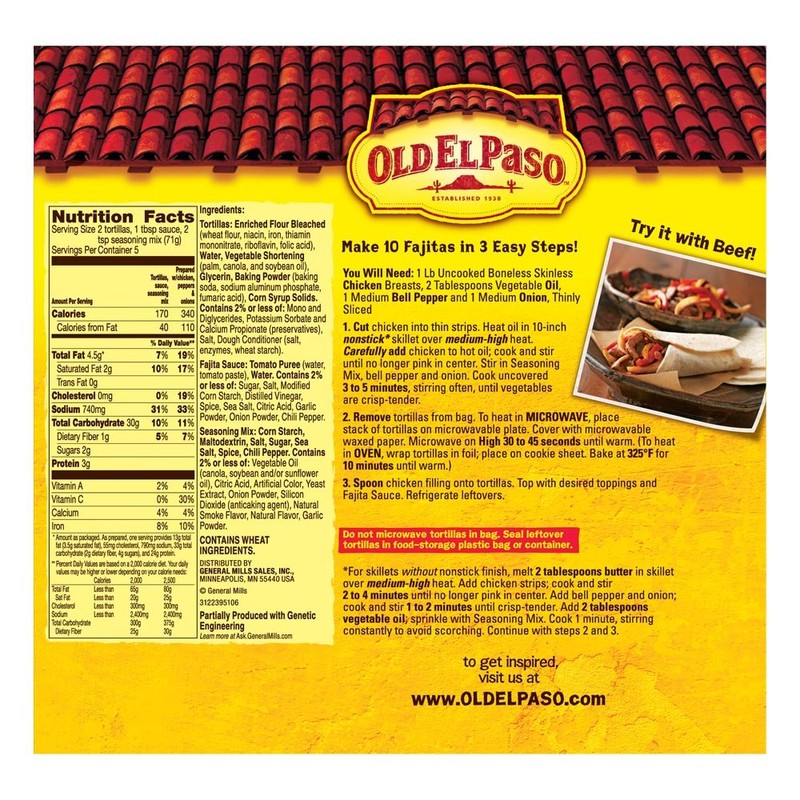 Old El Paso Fajita Dinner Kit With Flour Tortillas, Mild