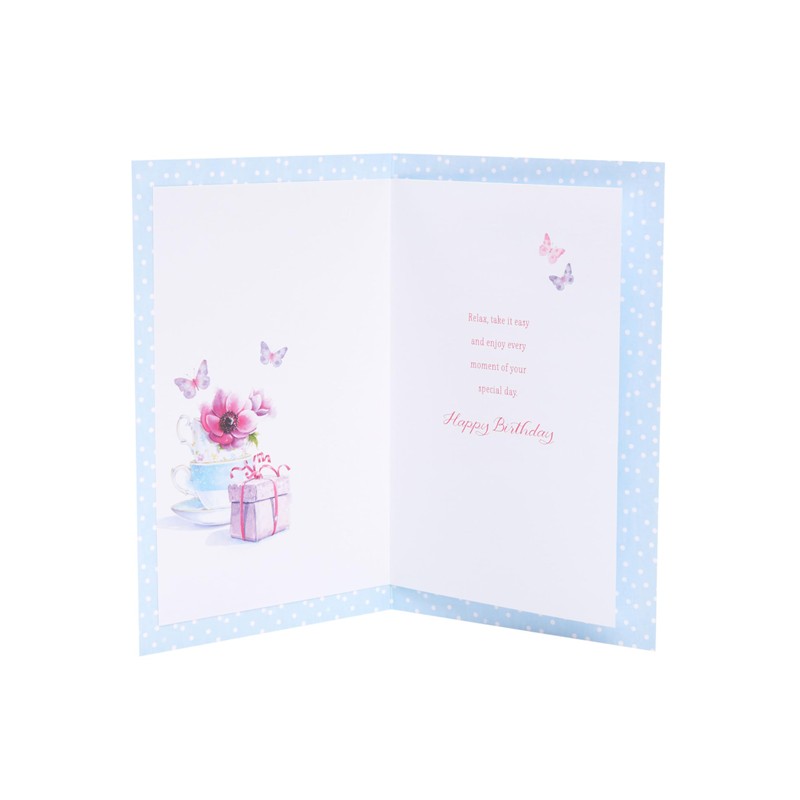 UK Greetings Birthday Card for Her/Friend - Teacups Design -
