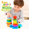 J.H. Company Torre Arcoiris Madera Juguete Didactico Montessori M-096