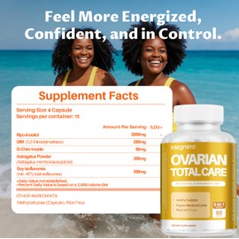 MEGNETA Ovarian Health Support, Hormone Balance for Women, 60 Capsules