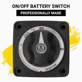 Spartan Power Battery ON/Off Disconnect Switch 300A - Ignition Protected, Heavy Duty Cutoff Switch for RV, Marine, and Automotive Battery - 12V to 48V - Black