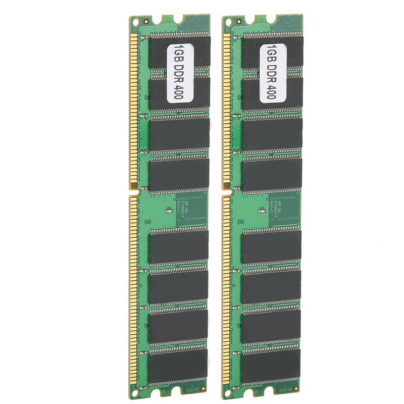 2Pcs Memory Module Desktop Computer Double‑Sided 16‑Grain DDR 1GB 400MHZ
