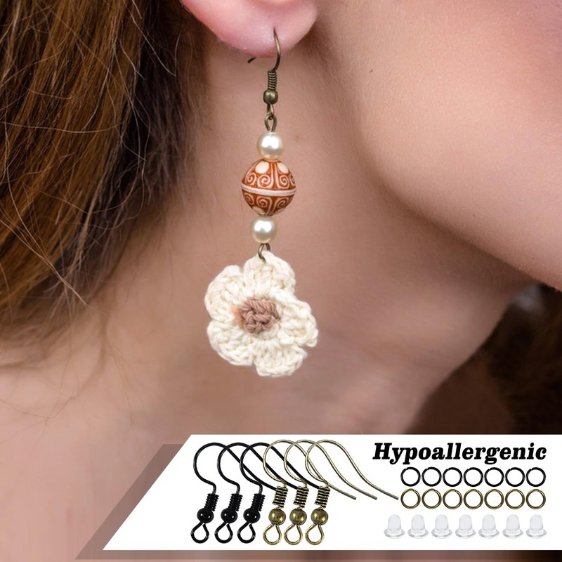 TOAOB 600pcs Earring Hooks Ear Wire Hooks Black Bronze Earring