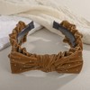 Wiwpar Cute Brown Bowknot Wide Headband Velvet Bow Knot Non-Slip