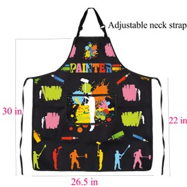 ENSIANTH Painter Apron for Men House Painter Gifts Funny Painting Aprons Oil Painting Gifts Painter Work Apron with Pocket (2486 Painter Apron)