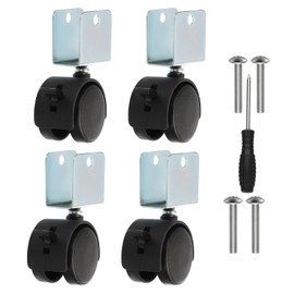 PATIKIL 1.5" Swivel Caster with 7/9" U Bracket, 4 Pack 360° Rotation Swivel No Noise Wheel with Brake Total 66 Lbs Galvanized Surface Caster for Furniture Legs
