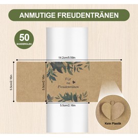 BLISSIQUEE Tears of Joy Handkerchiefs, Pack of 50 Wedding Decoration Tears of Joy Guest Gift Wedding for Tears of Joy (Handkerchiefs Not Included)