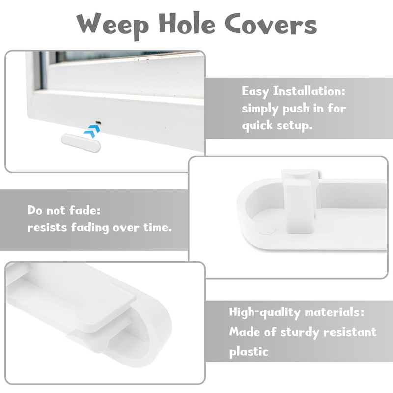 20 Pcs Weep Hole Covers Window Drainage Cover Caps Window