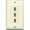 RiteAV HDMI 2.0 Keystone Decorative Wall Plate - Light Almond/Light