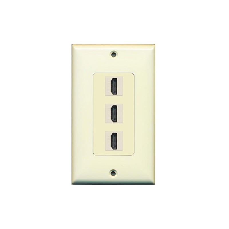 RiteAV HDMI 2.0 Keystone Decorative Wall Plate - Light Almond/Light
