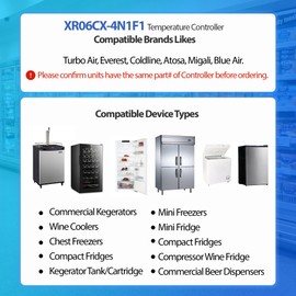 Digital Temperature Controller XR06CX-4N1F1 for Commercial Refrigeration, Fit for XR06CX-4AHFILS, 120V 50-60Hz, Compatible with Dixell Programmable Refrigerators/Freezers, Dual NTC Probes