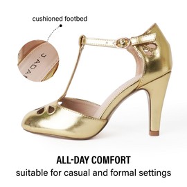 J. Adams Pepper Mary Janes - Cutout Kitten Heel Retro T Strap Pumps