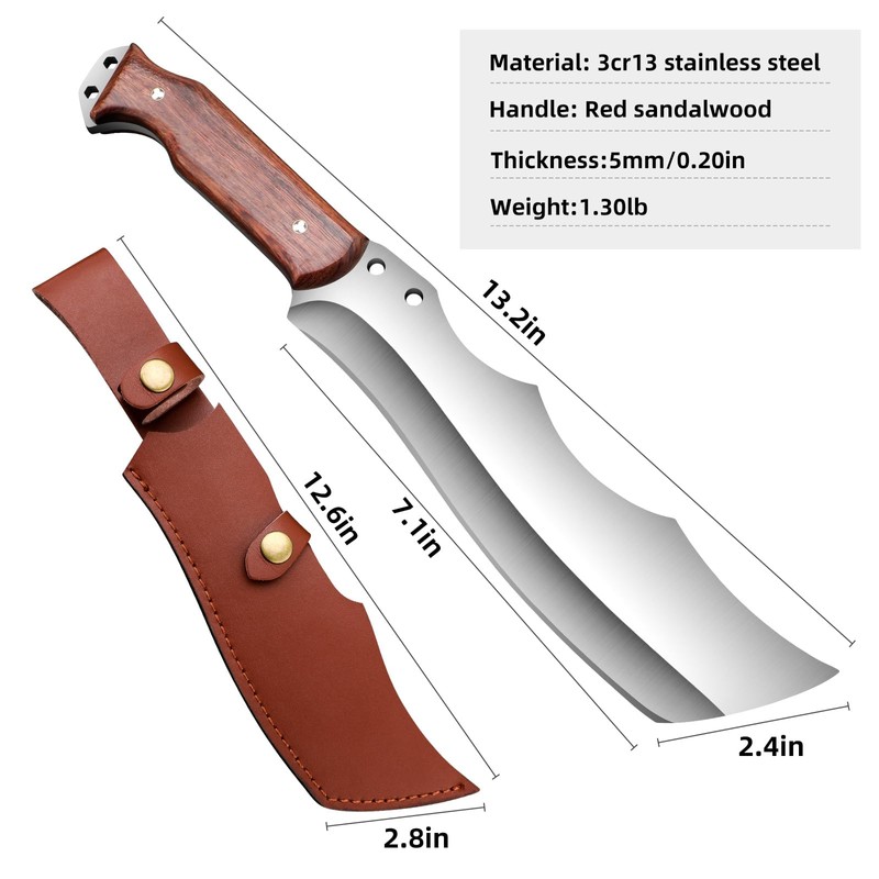 Outdoor Short Machete with Sheath for Cutting Trees, for Yard