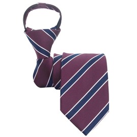 Mantieqingway Mens Zipper Tie 19'' Adjustable Pretied Ties for Men Polyester Necktie with Zip for Wedding Party Christmas (Purple Blue Stripe)