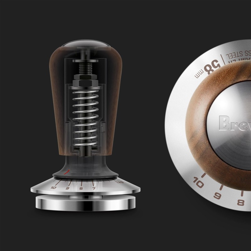 Breville The Force Gauge Tamper, 58 mm, Walnut, BEA302WLW