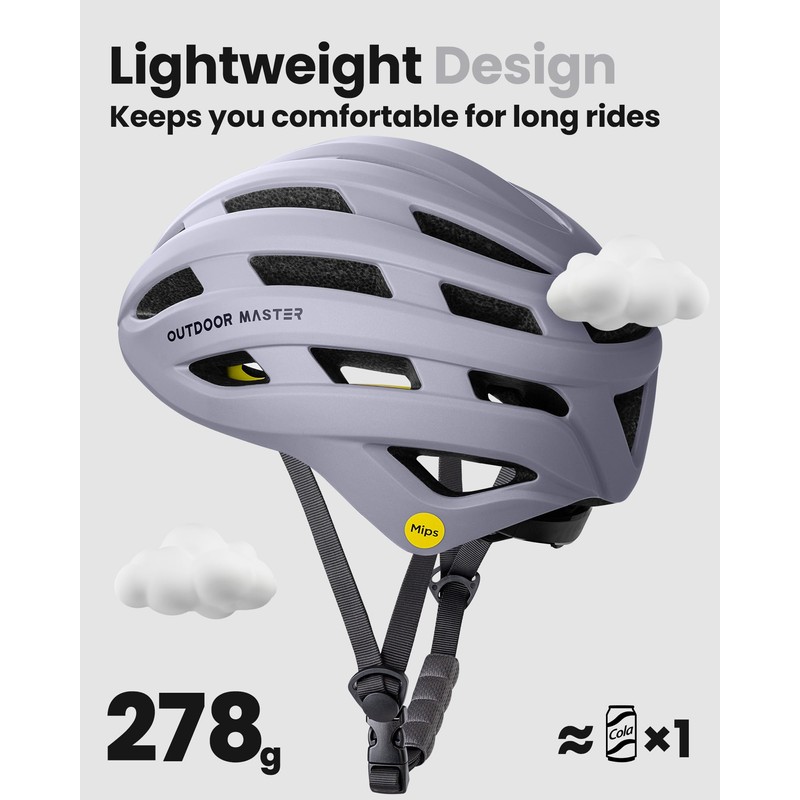OutdoorMaster MIPS Bike Helmet for Adults-Two Removable Liners & Ventilation