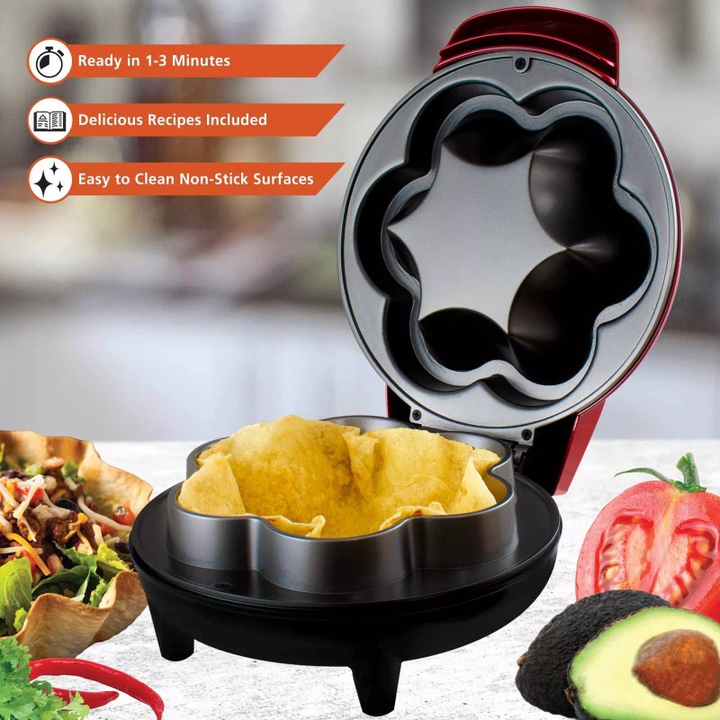 Brentwood TS-257R Taco Bowl Maker 750 Watts Red
