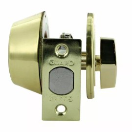 Guard Security 281HDPB Single Cylinder Deadbolt Door Lock in Polished Brass