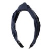 Leather Turban Knot Headband for Women and Girls - Navy