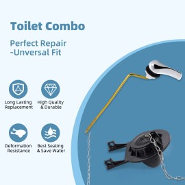 Unbranded 2-Inch Toliet Flapper with Toilet Tank Flush Lever Front Mount American Standard