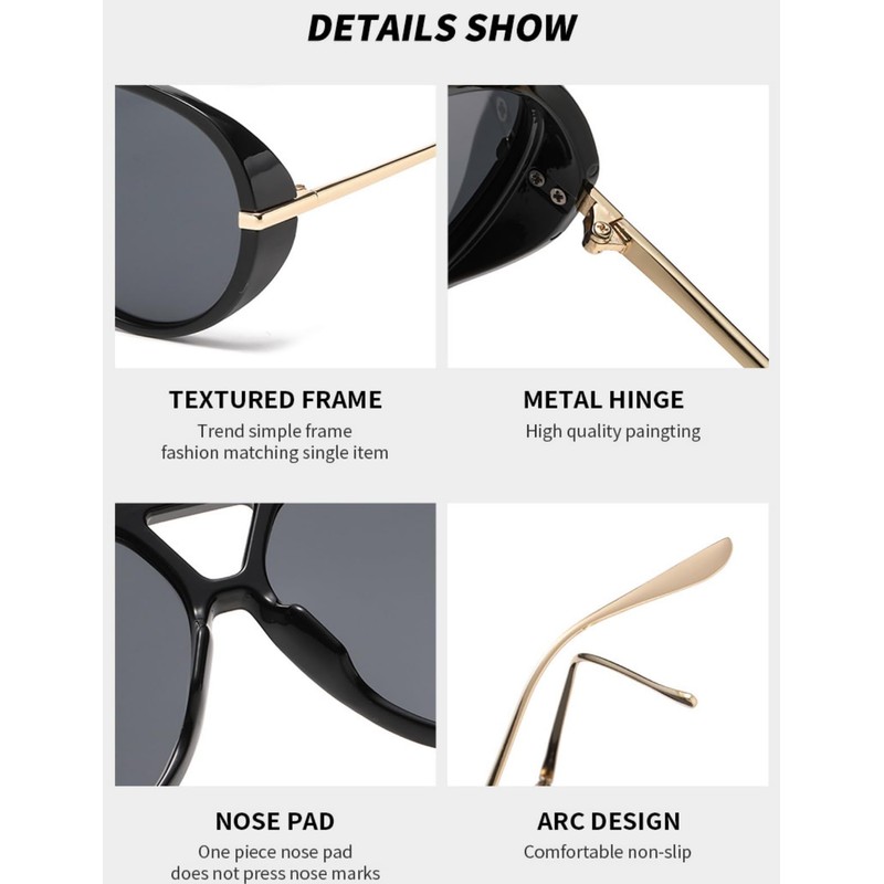 IKANOO Oversized Aviator Sunglasses for Women Men Trendy Large Big