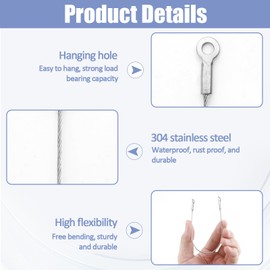 4pcs Cabinet Door Window Restrictor 8 Inch 20 Cm Stainless Steel Flap Stay Stop Restraint Wire Rope Flexible Lightweight Braided Cable Hinge Limiter for Chest Cupboard Door Curtains Hanging Lamps Etc