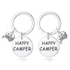 Nzztont 2 Pack Happy Camper Keychains Camping Keychain Keyring Gift