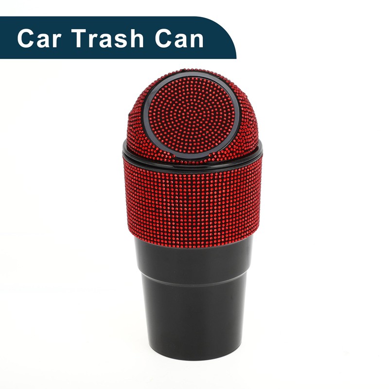 TUCKBOLD Car Trash Can Portable Front Seats Trash Bin Red