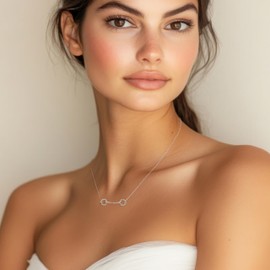 Mini Silver Horsebit Necklace in Solid 925 Sterling Silver – Minimalist Horse Snaffle Bit Jewelry – Tarnish-Resistant, Dainty Horse Necklace, Adjustable Chain 16"+2", 925 Sterling Silver Filled Jewelry Gift