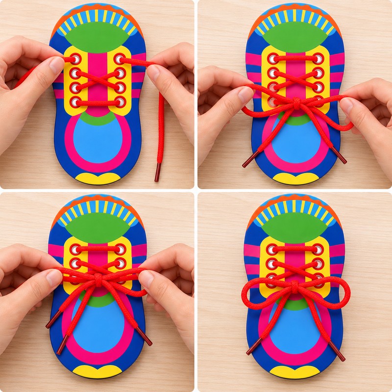 Shoelace Tying Practice Toy for Learning – Threading Activity for