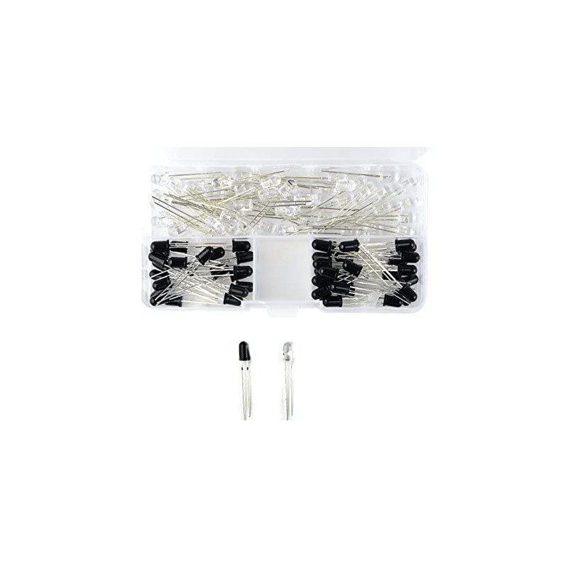 BGTXINGI 50 Pairs 5mm 940nm Infrared Diode LED Emission and