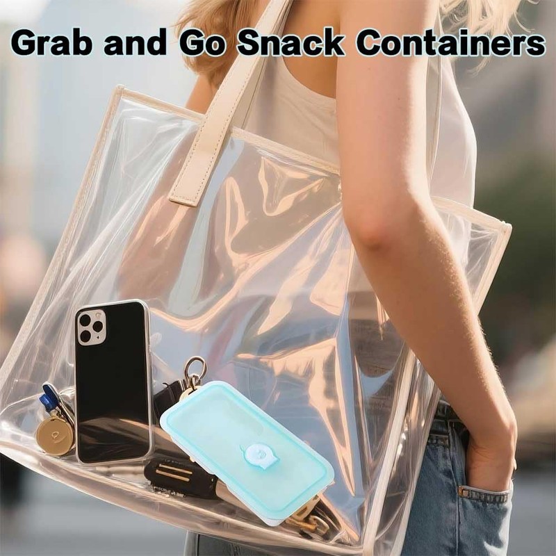 Qalviora Grab and Go Stainless Steel Snack Containers with Lid,