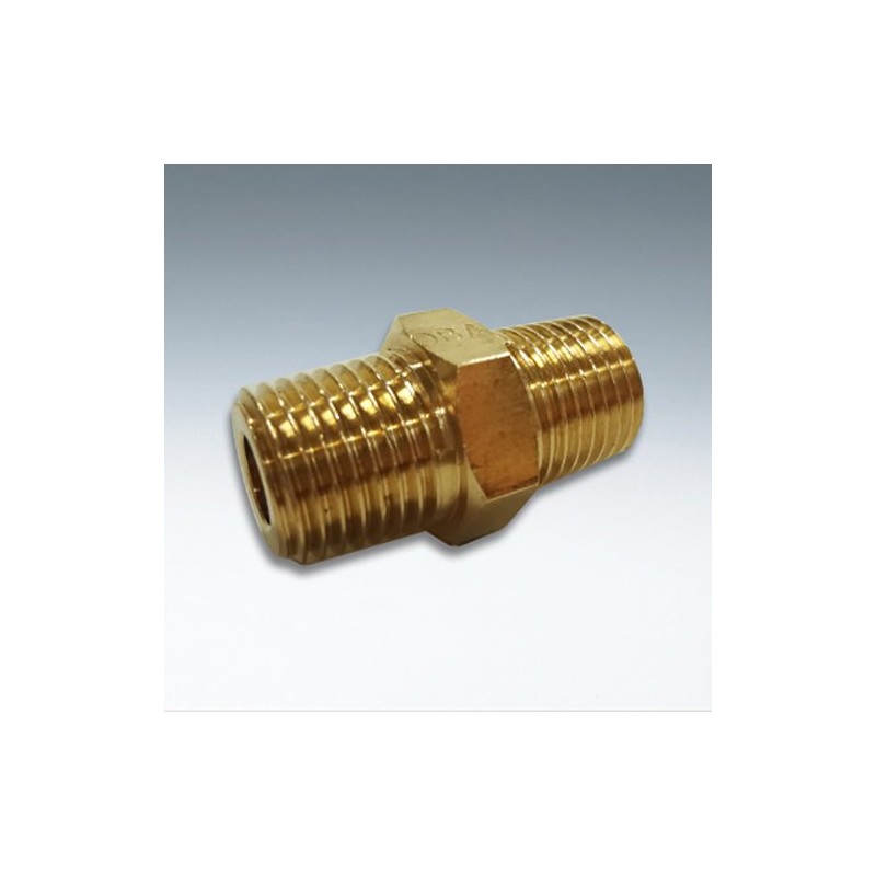 Flowbar Brass Threaded Fitting Hex Nipple G6N-02-BS 1/4