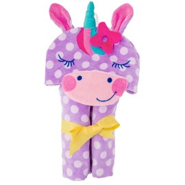 Stephen Joseph Toddler Unisex Kids Bath and Beach Soft Cotton Velour Hooded Towel, 46”x24”, Unicorn, ONE Size