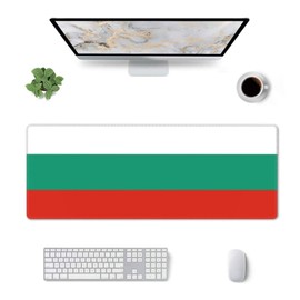 11.8x31.5 inches, Bulgarian Flag Large Long Mouse Pads, Waterproof, Suitable for Office, Games, laptops. Non -Slip Rubber Base
