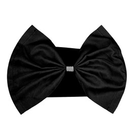 WedDecor Black Chair Sash Bow Band with Slider Buckle for Wedding Banquet Dining Events Party Supplies, Chair Sash Decor, Stretchable and Elasticated, 1pc